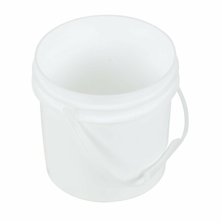 VESTIL 1 Gal Open Head Pail with Plastic Handle, While PAIL-1-PWP